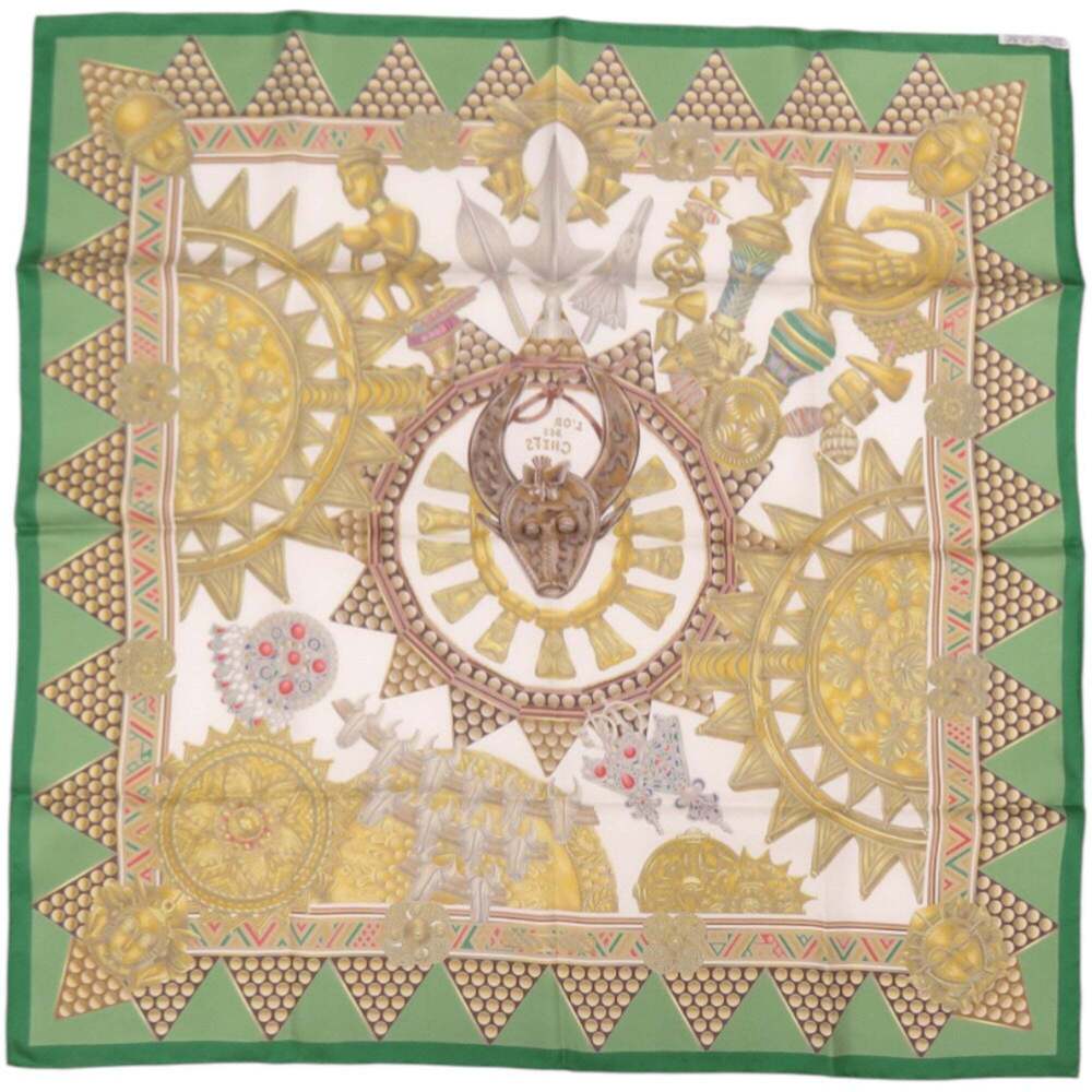 HERMES Green Silk Scarf - Picture 3 of 4
